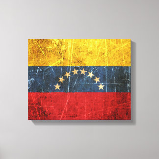 Kratzte und abgenutzte Vintage venezolanische Flag Leinwanddruck
