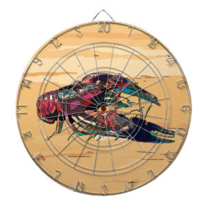 Kraubfisch auf Holz Dartscheibe