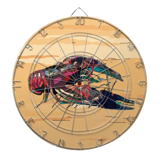 Kraubfisch auf Holz Dartscheibe (vorne)