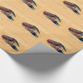 Kraubfisch auf Holz Geschenkpapier (Ecke)