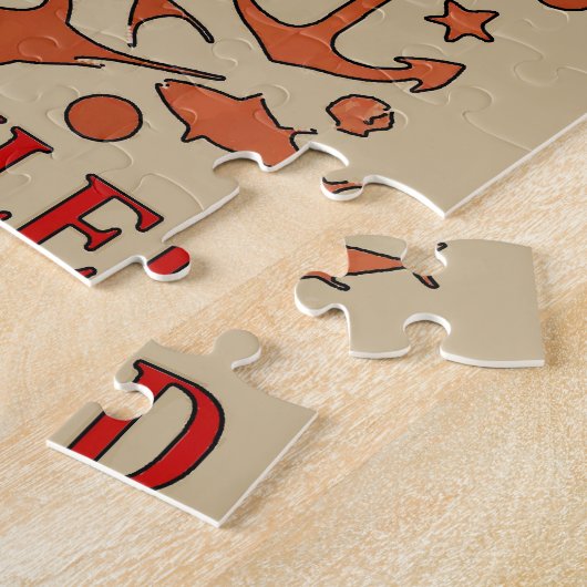 Kraubfisch auf Holz Puzzle (Seite)