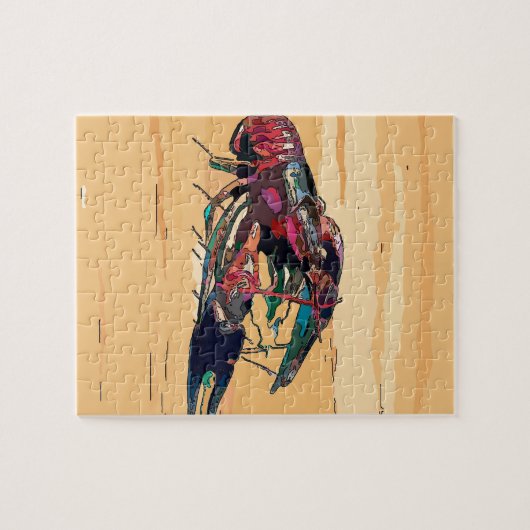 Kraubfisch auf Holz Puzzle (Horizontal)