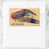 Kraubfisch auf Holz Rechteckiger Aufkleber (Tasche)