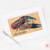 Kraubfisch auf Holz Rechteckiger Aufkleber (Umschlag)