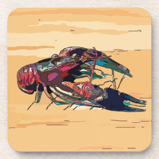 Kraubfisch auf Holz Untersetzer (Vorderseite)