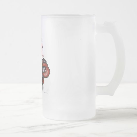 Kraubfisch Mattglas Bierglas (Rechts)