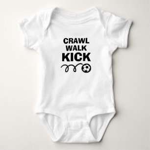 KRAUCHEN GEHEN TRETEN lustiges Fußball-Baby-Body Baby Strampler