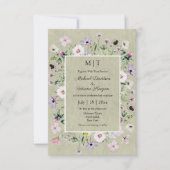 Krause Wildblumen Garnelenhochzeit Einladung (Vorderseite)