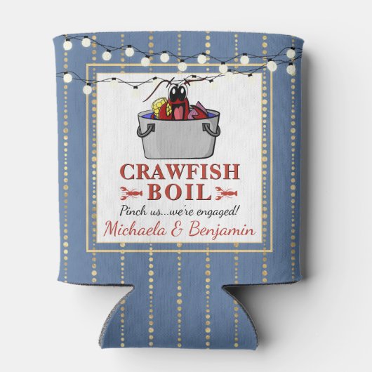 Krausefisch Köhlerkohl Blaues Party Verlobung Dosenkühler (Rückseite)