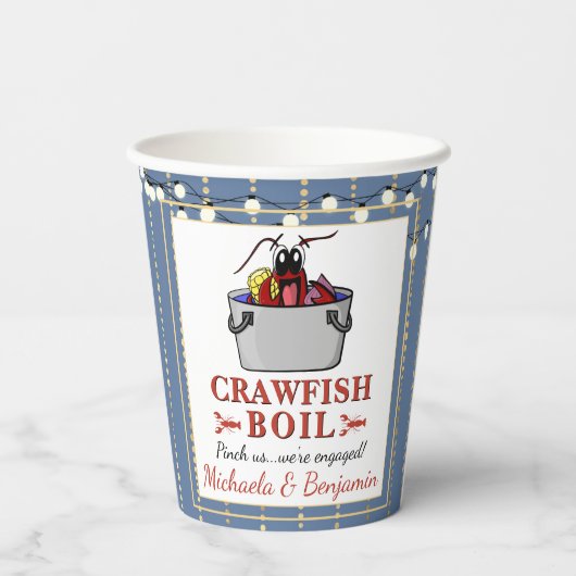 Krausefisch Köhlerkohl Blaues Party Verlobung Pappbecher (Rückseite)