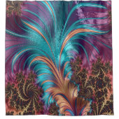 Kräuseln Sie einige Feder-abstrakte Fraktal-Kunst Duschvorhang (Vorderseite)