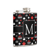 Kräuselnfelsen-Flasche Kanadas mit Monogramm Flachmann (Rechts)