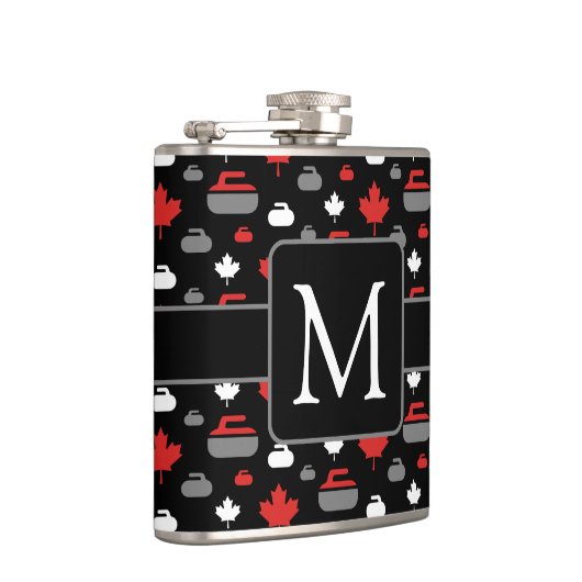 Kräuselnfelsen-Flasche Kanadas mit Monogramm Flachmann (Rechts)