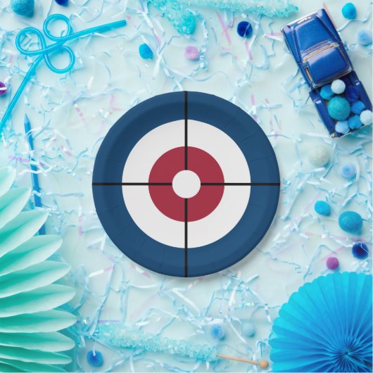 Kräuselnhaus-Pappteller - Rot/Blau Pappteller (Party)