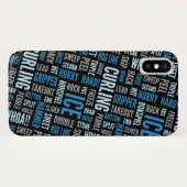 Kräuselnjargon-Handy-Fall - Blau und Schwarzes Case-Mate iPhone Hülle (Rückseite (Horizontal))