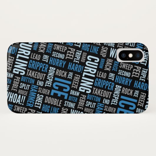 Kräuselnjargon-Handy-Fall - Blau und Schwarzes Case-Mate iPhone Hülle (Rückseite (Horizontal))