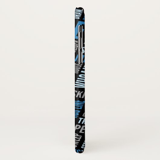 Kräuselnjargon-Handy-Fall - Blau und Schwarzes Case-Mate iPhone Hülle (Hinten/Links)