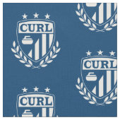 KräuselnWappen-Gewebe - Blau und Weiß Stoff (Nahaufnahme)