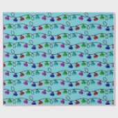 Kräuselnweihnachtslicht-Packpapier - Blau Geschenkpapier (Flach)