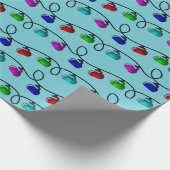 Kräuselnweihnachtslicht-Packpapier - Blau Geschenkpapier (Ecke)