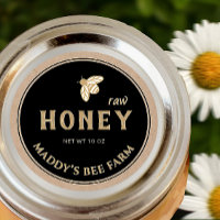 Kraut auf Kraft HONEY-Etikett mit Biene
