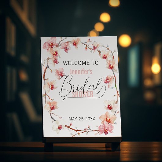 Kraut des Brautparty der Rosa und Weißen Orchideen Poster