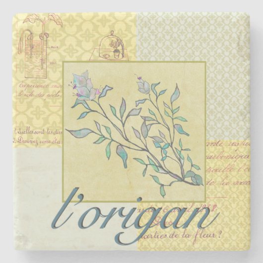 Kraut-Oregano-Stein-Untersetzer Steinuntersetzer (Vorderseite)