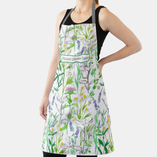 Kraut-Pflanze Botanische Wasserfarbe Rosemary Thym Schürze (InSitu)