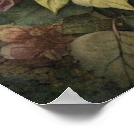 Kraut und Blume Zauber - Boho Hexenhut Wall Art Poster (Ecke)