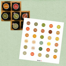 Kraut- und Gewürzjareetiketten farbkodiert