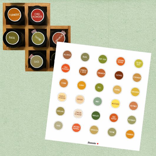 Kraut- und Gewürzjareetiketten farbkodiert Aufkleber