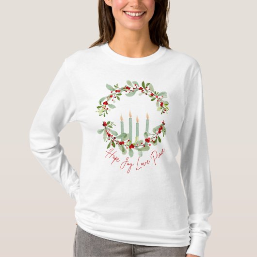 Kraut und Kerzen Advent T-Shirt (Vorderseite)