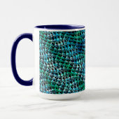 Kraute und gewellte Schnabelsack-Masche, grüner Zy Tasse (Links)