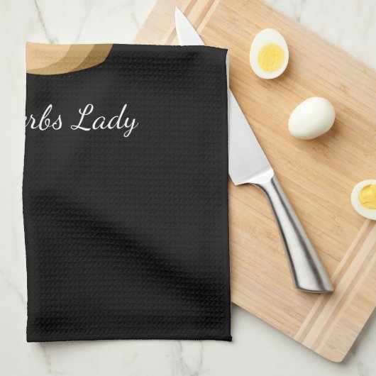 Kräuter - Crazy Herbs Lady Geschirrtuch (Viertel Falte)