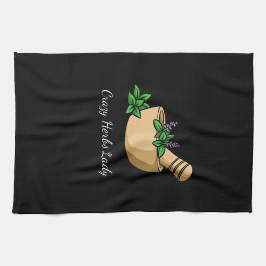 Kräuter - Crazy Herbs Lady Geschirrtuch (Horizontal)