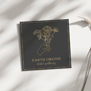 Kräuter + Florale Apotheke Gold Square Geschäft Ca Quadratische Visitenkarte