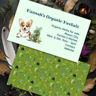 Kräuter Kräuterheilung Botanicals Corgi Visitenkarte
