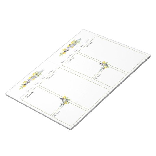 Kräuter Lemons Mini Binder No Lines Rezept Seiten Notizblock (angewinkelt)