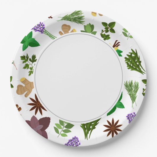 Kräuter Pappteller (Vorderseite)