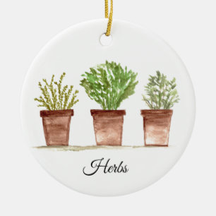 Kräuter Salbei Rosmarin Thymian Grün Rustikale Pfl Keramik Ornament