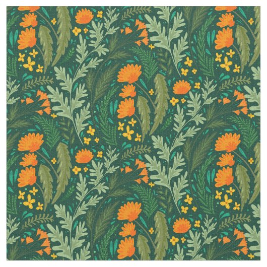 Kräuter und Blume der Felder Stoff (Nahaufnahme)