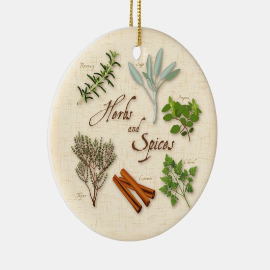 Kräuter und Gewürze Keramik Ornament (Rechts)
