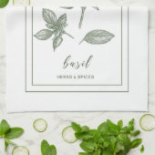 Kräuter und Gewürze Pflanze Basil Grünes Küchentuc Geschirrtuch (Gefaltet)
