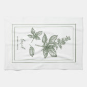 Kräuter und Gewürze Pflanze Basil Grünes Küchentuc Geschirrtuch (Horizontal)