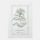 Kräuter und Gewürze Pflanze Zimt Grün Geschirrtuch (Vertikal)