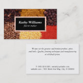 Kräuter und Gewürze | Schwarz / Korbrahmen Visitenkarte (Vorne/Hinten)