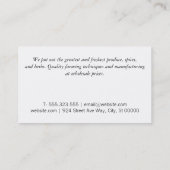 Kräuter und Gewürze | Schwarz / Korbrahmen Visitenkarte (Rückseite)