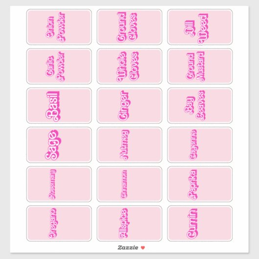 Kräuter- und Gewürzmarken Aufkleber (Blatt)