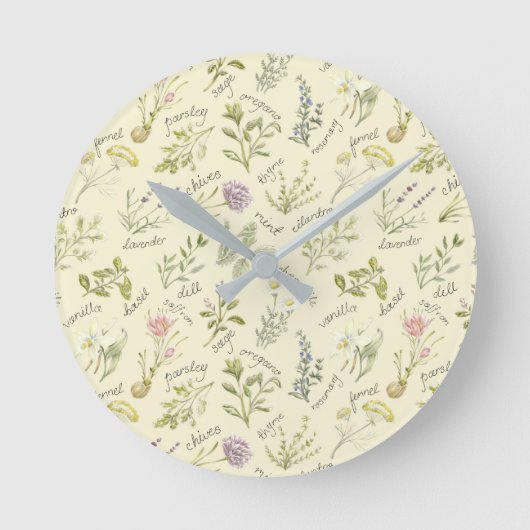 Kräuter- und GewürzUhr Runde Wanduhr (Vorderseite)