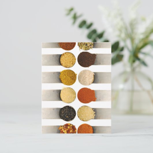 Kräuter und Pulver Postkarte (Stehend Vorderseite)